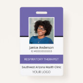 Professionele foto Paarse werknemer ID-badge Badge (Voorkant)