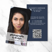Professionele Foto QR Code Blauw Visitekaartje