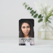 Professionele Foto QR Code Blauw Visitekaartje (Staand voorkant)