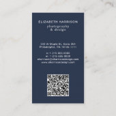 Professionele Foto QR Code Blauw Visitekaartje (Achterkant)