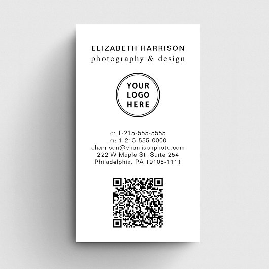 Professionele Foto QR Code Logo Visitekaartje