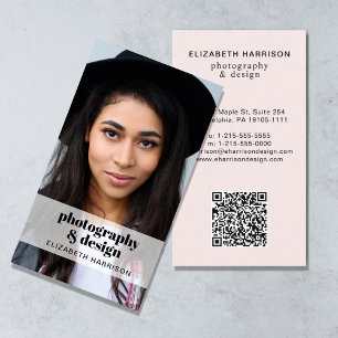Professionele foto QR-code Roze Visitekaartje