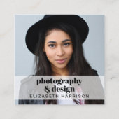 Professionele foto-QR-code Vierkante Visitekaartje (Voorkant)