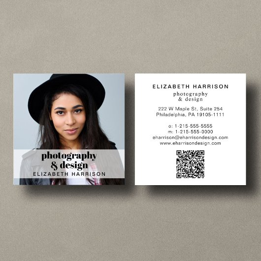 Professionele foto-QR-code Vierkante Visitekaartje