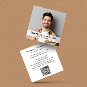 Professionele foto-QR-code Vierkante Visitekaartje