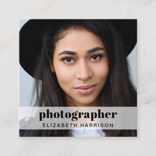 Professionele foto-QR-code Vierkante Visitekaartje (Voorkant)