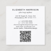Professionele foto-QR-code Vierkante Visitekaartje (Achterkant)