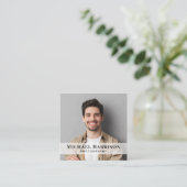 Professionele foto-QR-code Vierkante Visitekaartje (Staand voorkant)