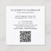 Professionele foto-QR-code Vierkante Visitekaartje (Achterkant)