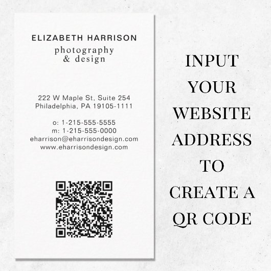 Professionele foto-QR-code Visitekaartje
