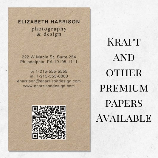 Professionele foto-QR-code Visitekaartje