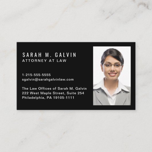 Professionele foto QR-code zwart Visitekaartje (Voorkant)