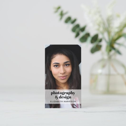 Professionele foto-QR-codenummer Groen Visitekaartje (Staand voorkant)