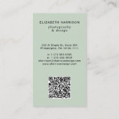Professionele foto-QR-codenummer Groen Visitekaartje (Achterkant)