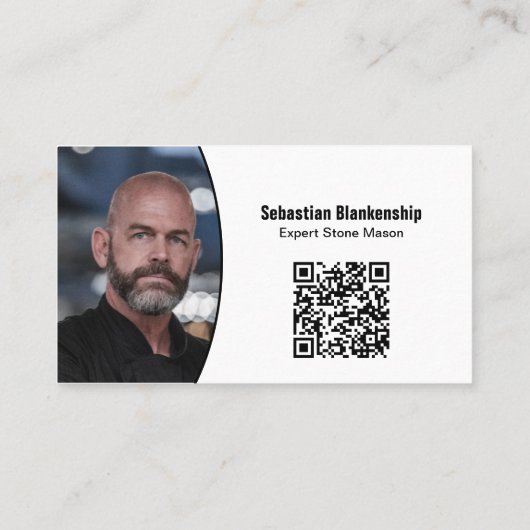 Professionele foto QR-constanjemand Visitekaartje (Achterkant)