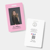 professionele foto QR website e-mail sociaal moder Badge (Voor- en achterkant)