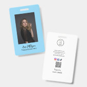 professionele foto QR website e-mail sociaal moder Badge (Voor- en achterkant)