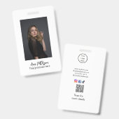 professionele foto QR website e-mail sociaal moder Badge (Voor- en achterkant)