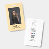 professionele foto QR website e-mail sociaal moder Badge (Voor- en achterkant)