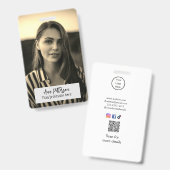 professionele foto QR website e-mail sociaal moder Badge (Voor- en achterkant)