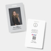 professionele foto QR website e-mail sociaal moder Badge (Voor- en achterkant)