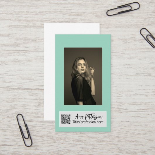 professionele foto QR website e-mail sociaal moder Visitekaartje (Voorkant / Achterkant in situ)