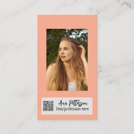 professionele foto QR website e-mail sociaal moder Visitekaartje (Voorkant)