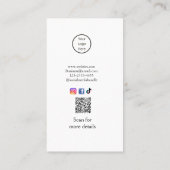 professionele foto QR website e-mail sociaal moder Visitekaartje (Achterkant)