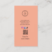professionele foto QR website e-mail sociaal moder Visitekaartje (Achterkant)