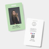 professionele foto QR website e-mail social modern Badge (Voor- en achterkant)