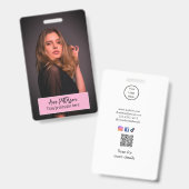 professionele foto QR website e-mail social modern Badge (Voor- en achterkant)
