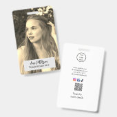professionele foto QR website e-mail social modern Badge (Voor- en achterkant)