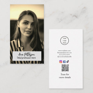professionele foto QR website e-mail social modern Visitekaartje