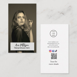 professionele foto QR website e-mail social modern Visitekaartje
