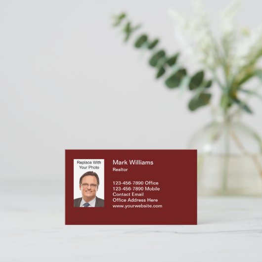 Professionele foto Realtor Visitekaartjes Sjabloon (Staand voorkant)