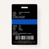Professionele Foto Rechtshandhaving Politie ID Kaa Badge (Achterkant)