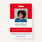 Professionele foto rode werknemer ID-badge Badge (Voorkant)