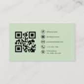 Professionele Foto Sage Groene QR Code Sociale Med Visitekaartje (Achterkant)