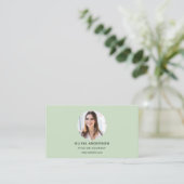 Professionele Foto Sage Groene QR Code Sociale Med Visitekaartje (Staand voorkant)