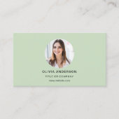 Professionele Foto Sage Groene QR Code Sociale Med Visitekaartje (Voorkant)