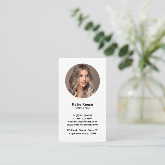 Professionele foto sociale media QR-code Visitekaartje (Staand voorkant)