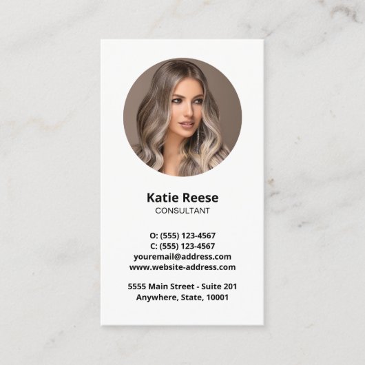 Professionele foto sociale media QR-code Visitekaartje (Voorkant)