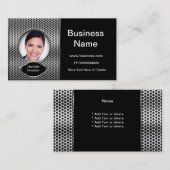 Professionele Foto toevoegen Silver Classy Busines Visitekaartje (Voorkant / Achterkant)