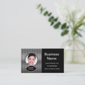 Professionele Foto toevoegen Silver Classy Busines Visitekaartje (Staand voorkant)