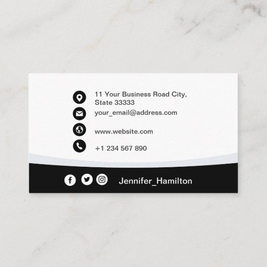 Professionele foto van zwart-wit Logo QR-code Visitekaartje (Achterkant)