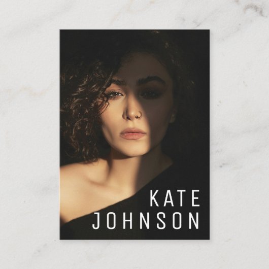 Professionele foto vet modern minimalistisch visitekaartje (Voorkant)