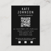 Professionele foto vet modern minimalistisch visitekaartje (Achterkant)