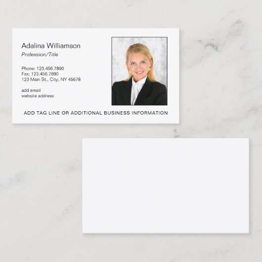 Professionele foto visitekaartje (Voorkant / Achterkant)