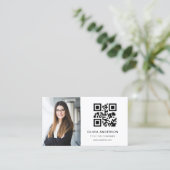 Professionele Foto Witte QR Code Sociale Media Visitekaartje (Staand voorkant)