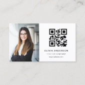 Professionele Foto Witte QR Code Sociale Media Visitekaartje (Voorkant)